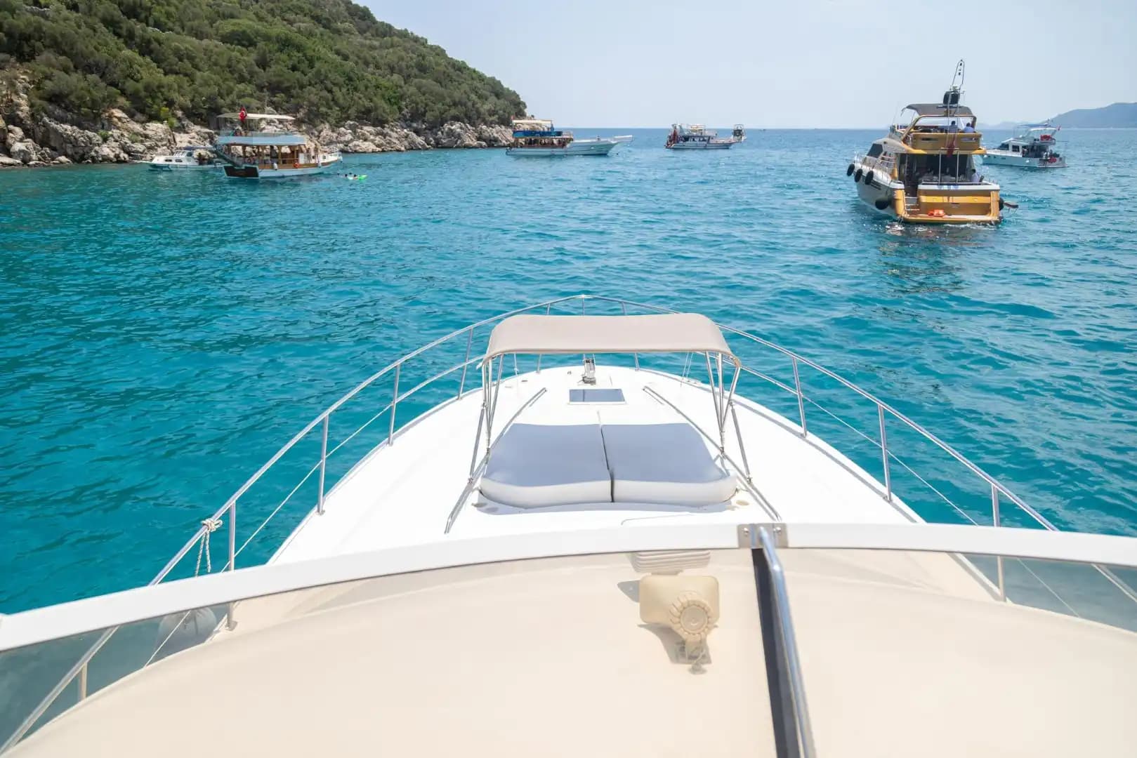 Privé motorjachtcharter Antalya | Searay 480-daagse trip en cruise bij zonsondergang 7