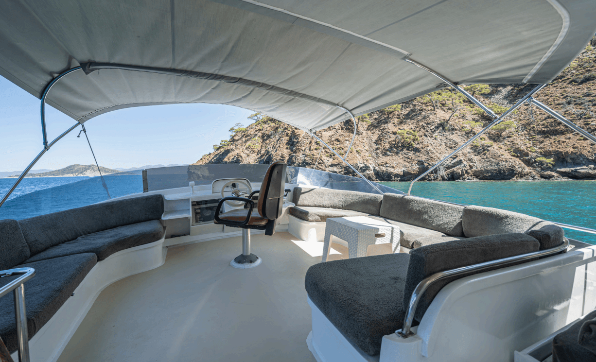 Luxus-Motoryacht 19m in Fethiyes türkisfarbenem Meer 20