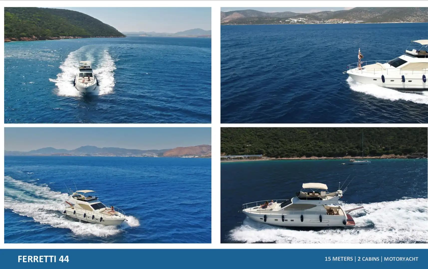 Elegante Yate a Motor in Bodrum: A Tranquilo Day con Ferretti 44 7