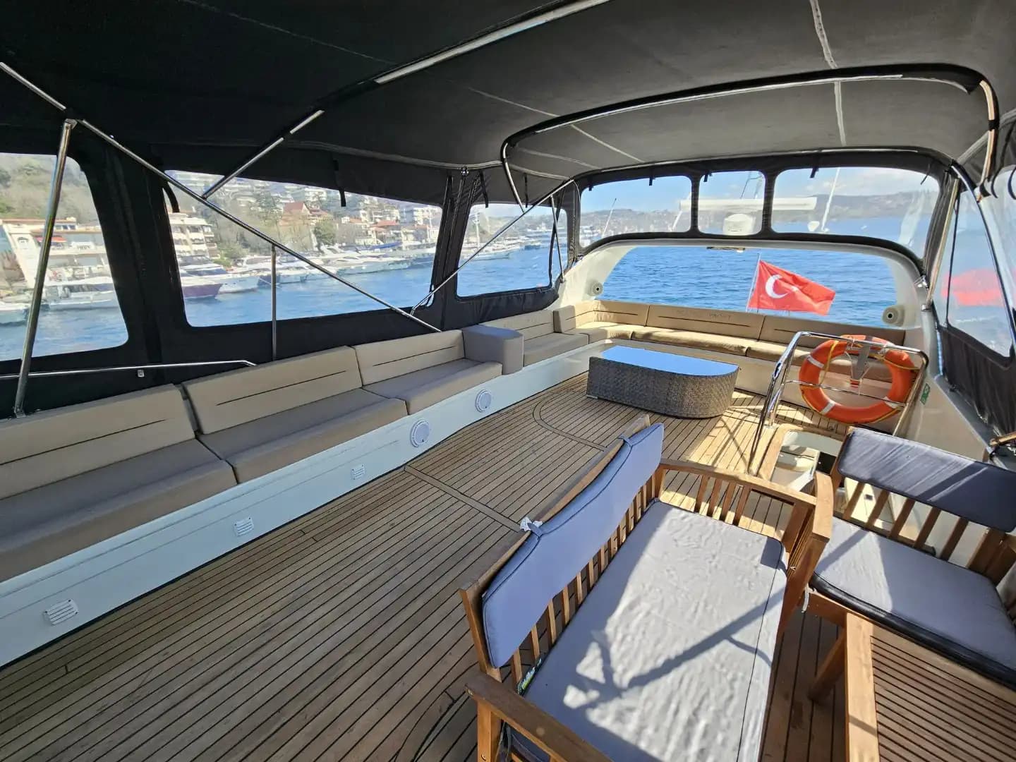 Spacious Deck, Comfortable Seating & Music System – A Luxury Yacht Tour in Bebek 4