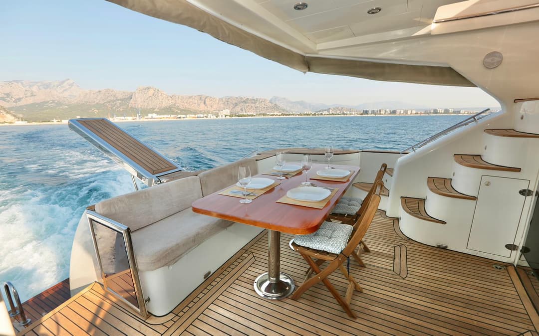 Centre d'Antalya : Yacht à Moteur de Luxe de 19 mètres pour Location à la Journée, Tours de Beldibi, Cascade de Düden, Coucher de Soleil et Célébrations Spéciales