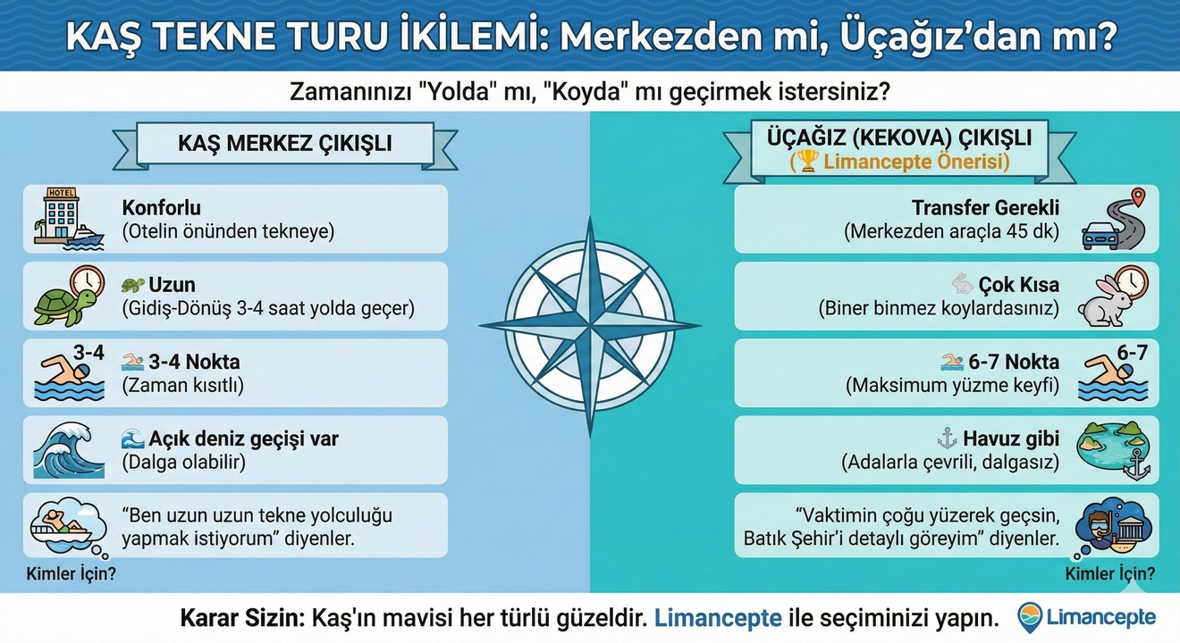 Kas vs Ucagiz Boat Trip Route Comparison